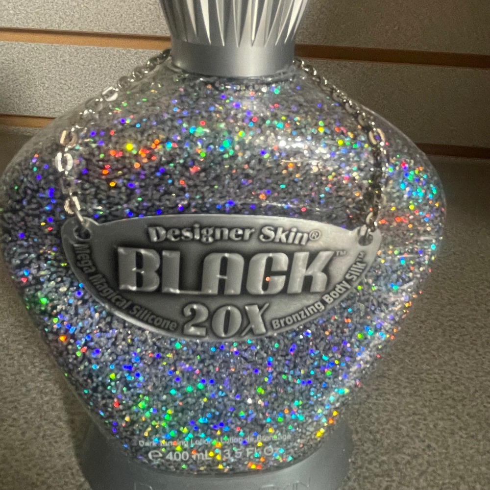 Designer Skin Black 20X Bronzing Body Silk Tanning Lotion 13.5oz Glitter Bottle